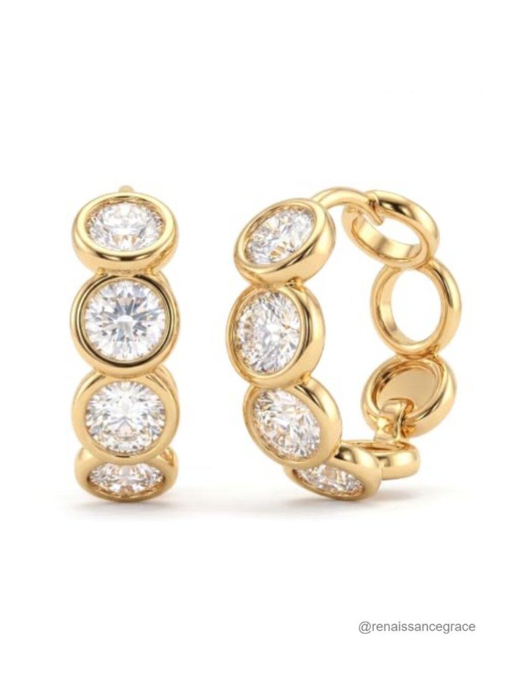 14K Gold Plated CZ Huggie Hoop Earrings Hypoallergenic for Women